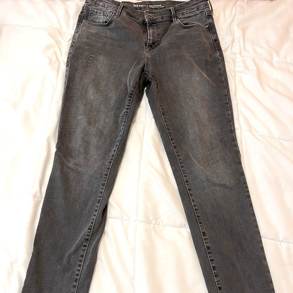 Old Navy Mid Rise Size 10 Gray Jeans